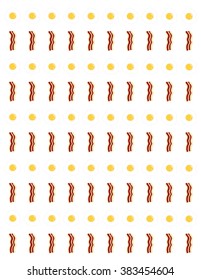 Bacon and eggs vector design.Printable planner stickers for projects.American breakfast.Breakfast at champions.