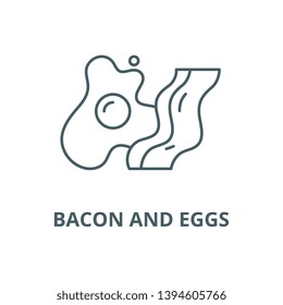 Bacon and eggs vector line icon, linear concept, outline sign, symbol