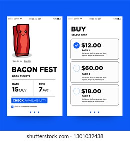 Bacon Festival Event App Interface Design