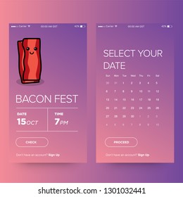 Bacon Festival Event App Interface Design