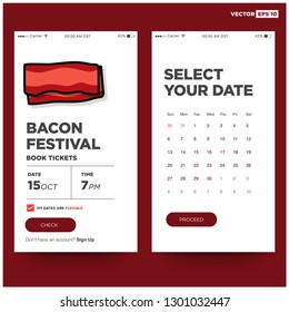 Bacon Festival Event App Interface Design