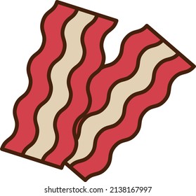 Bacon Filled Outline Food Icon 