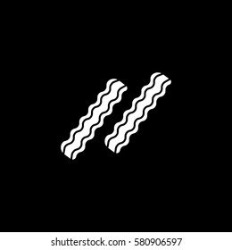 Bacon Flat Icon On Black Background