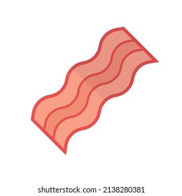 Bacon flat icon on white background