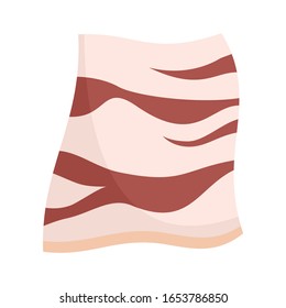 Bacon flat icon. Vector Bacon in flat style isolated on white background. Element for web, game and food meat advertising