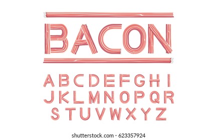 Bacon Font Uppercase Vector Illustration