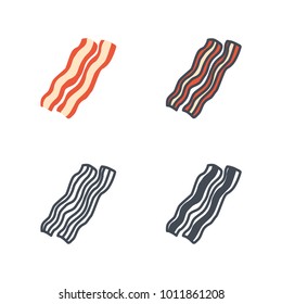 Bacon food flat line icon