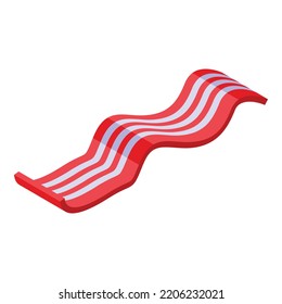 Bacon food icon. Isometric of bacon food vector icon for web design isolated on white background