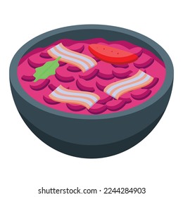 Bacon food icon isometric vector. Brazil cuisine. Culinary dish