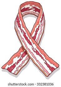 bacon in the form of a ribbon