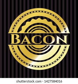 Bacon golden badge. Vector Illustration. Detailed.