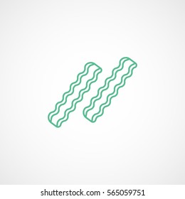 Bacon Green Line Icon On White Background