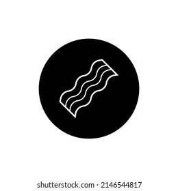 Icono de Bacon en redondo negro