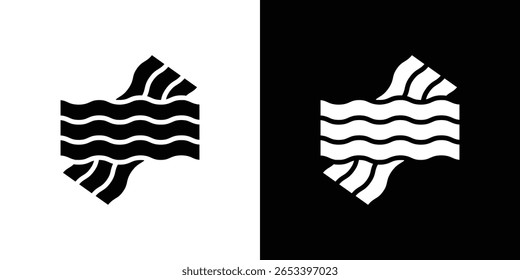 Bacon icon black silhouette for web, and mobile app