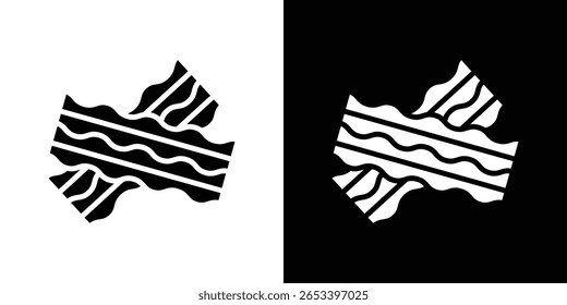 Bacon icon black silhouette for web, and mobile app