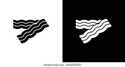 Bacon icon black silhouette for web, and mobile app
