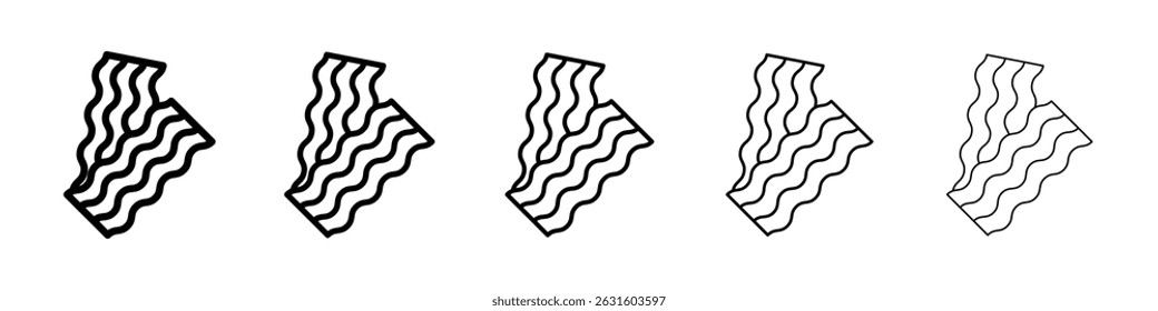 Bacon icon in black. Vector illustration for graphic design
