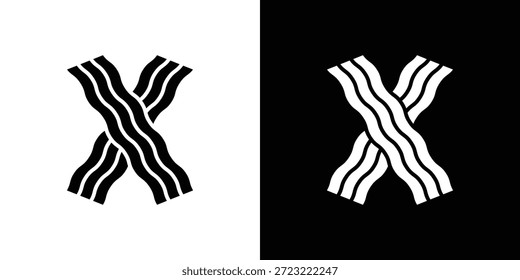 Ícone Bacon. Ícone de design simples em preto e branco