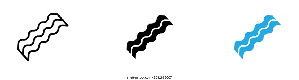 Bacon icon black white vector outline