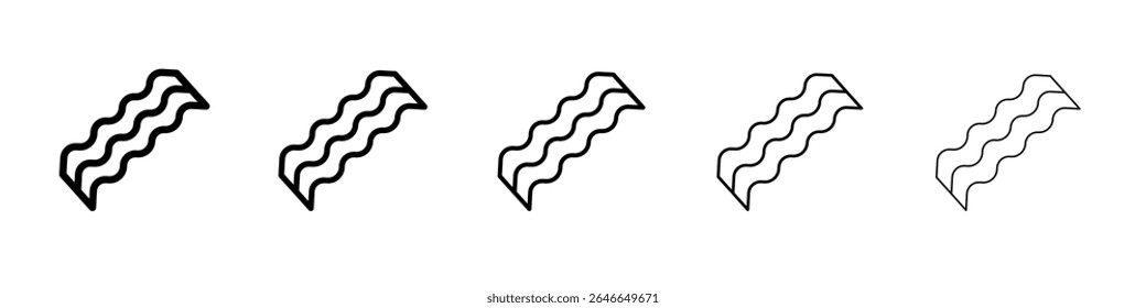 Bacon icon black and white vector sign
