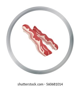 Bacon icon in cartoon style isolated on white background. Meats symbol stock vector illustration