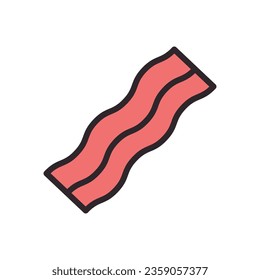 vector de color de icono de tocino