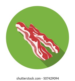 Bacon icon in flat style isolated on white background. Meats symbol stock vector illustration