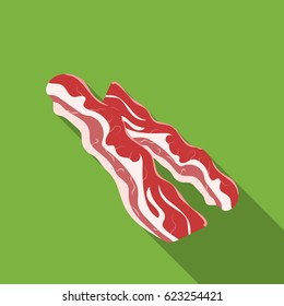 Bacon icon in flat style isolated on white background. Meats symbol stock vector illustration