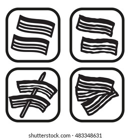 Bacon icon - four variations 