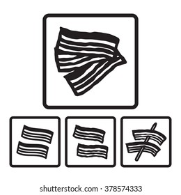 Bacon icon in four variations. Vector eps 10.