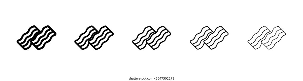 Bacon icon graphic set. trendy stroke line style