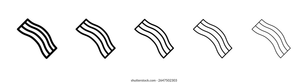 Bacon icon graphic set. trendy stroke line style