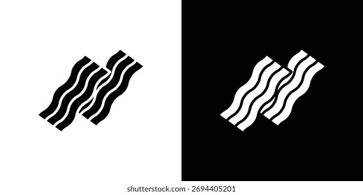Bacon Symbol Illustration Element Design. schwarze Symbolsymbole