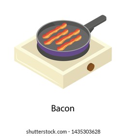 
Bacon icon isolated on white background 
