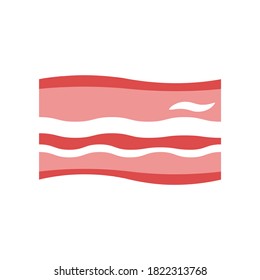 Bacon-Symbol einzeln auf weißem Hintergrund, Vektorgrafik.