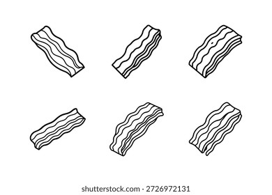 ícone de bacon ilustração vetorial de arte de linha isolada