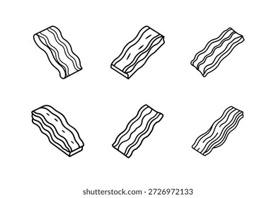 ícone de bacon ilustração vetorial de arte de linha isolada