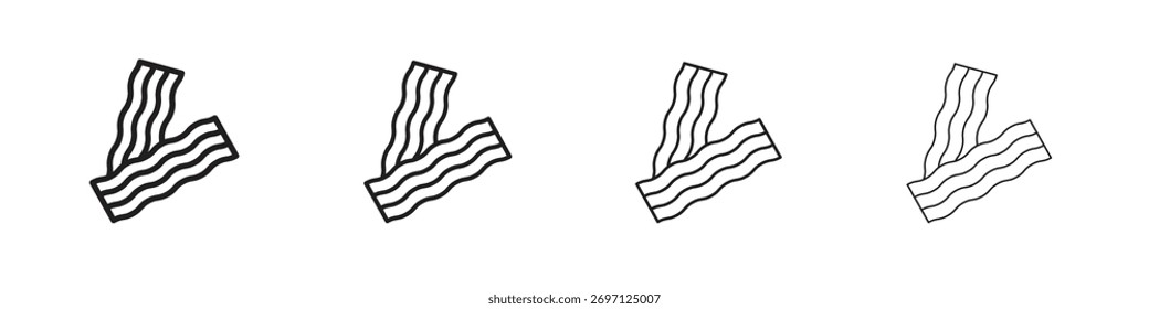 Bacon icon line design. thin line vector icon set.