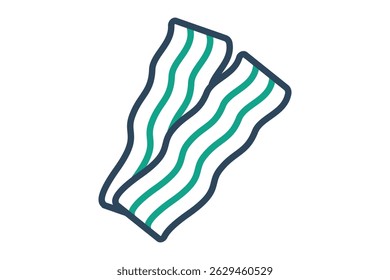 Bacon icon. line icon style. icon related to meat. food elements vector illustration