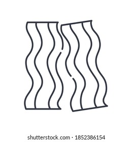 Bacon icon, linear isolated illustration, thin line vector, web design sign, outline concept symbol with editable stroke on white background.