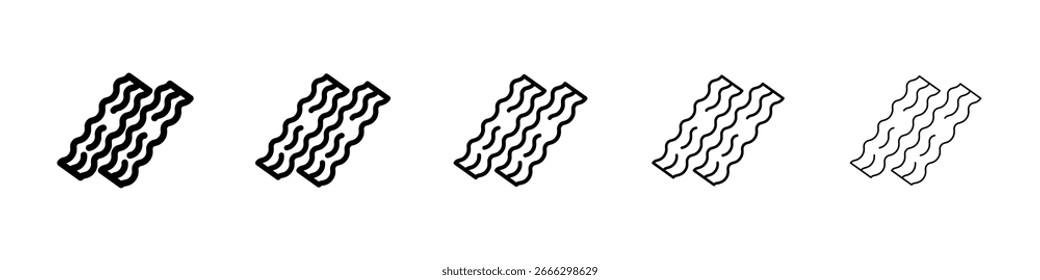 Logotipo de icono de tocino en líneas de trazo colección