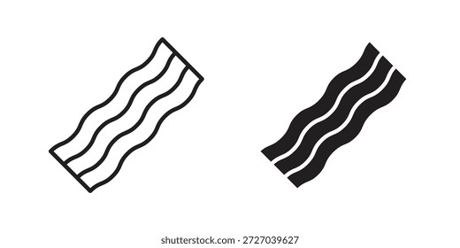 Ícone de bacon no fundo branco. Ícone de vetor de ações