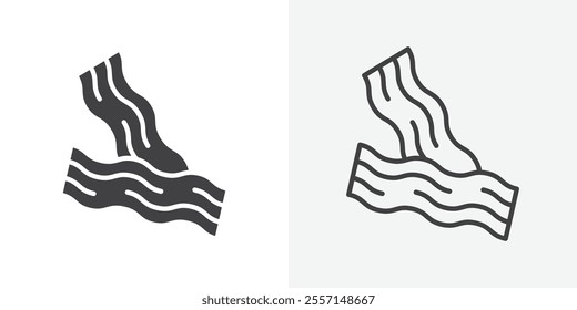 Bacon icon. outlined vector style.