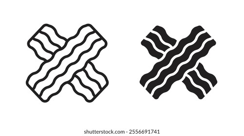 Bacon icon set in Thin line black color.