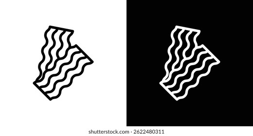 Bacon icon shape graphic simple plain clipart symbol. thin line outline art