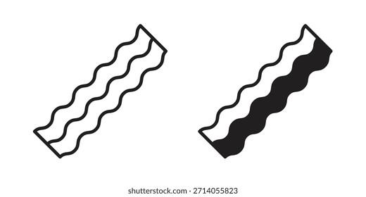 Ícone bacon silhueta projetos vetoriais. Traçados editáveis