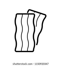 Bacon icon. Simple design, stroke outline style. Line vector. Isolate on white background.