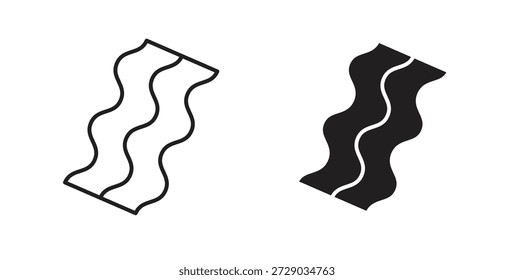 Ícone bacon vetores simples em preto, adequado para projetos