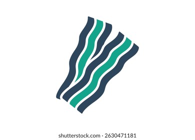 Bacon icon. solid icon style. icon related to meat. food elements vector illustration