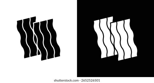 Bacon icon symbol collection. Flat vector stock illustration.
